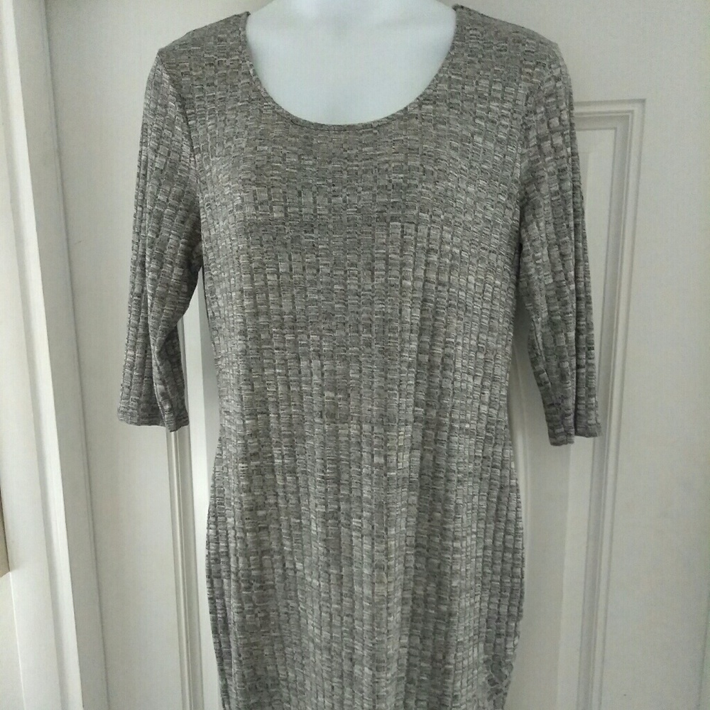 Women's Plus Gray Geometric Sweater Dress
